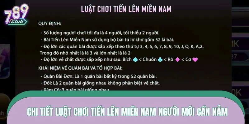 Chi tiết luật chơi Tiến lên miền Nam người mới cần nắm